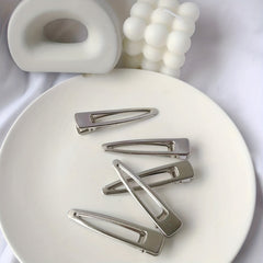5pcs Silvery Hair Clip Duck Billed Clip For Side Hair Bang Women Girls