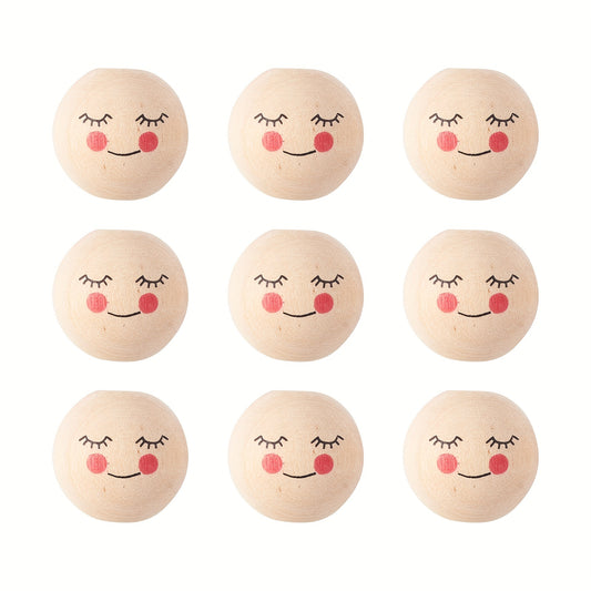 20pcs Large Hole Wooden Round Beads for DIY Decoration