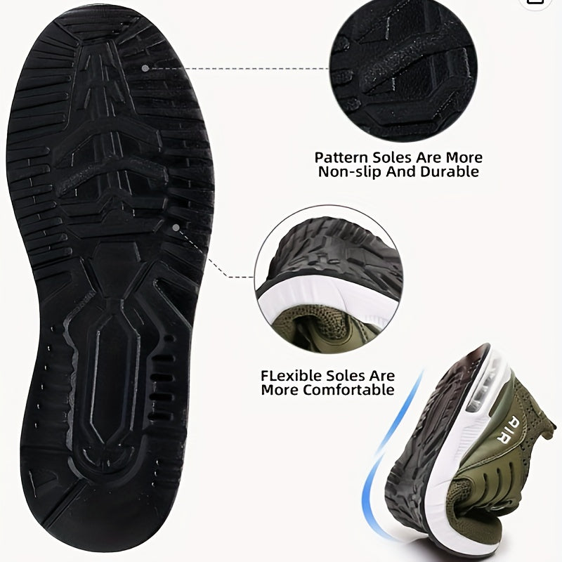Men's Woven Knit Breathable Running Shoes Soft Sole Air Cushion Shoes