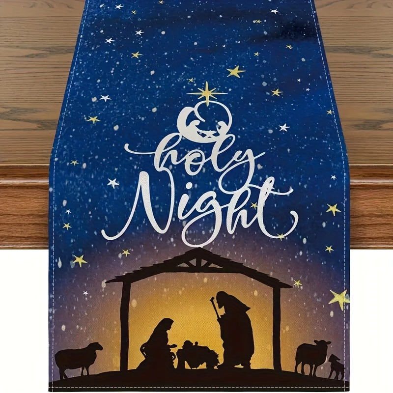 Lord Sky Christmas Table Runner Holy Night Christ Decor