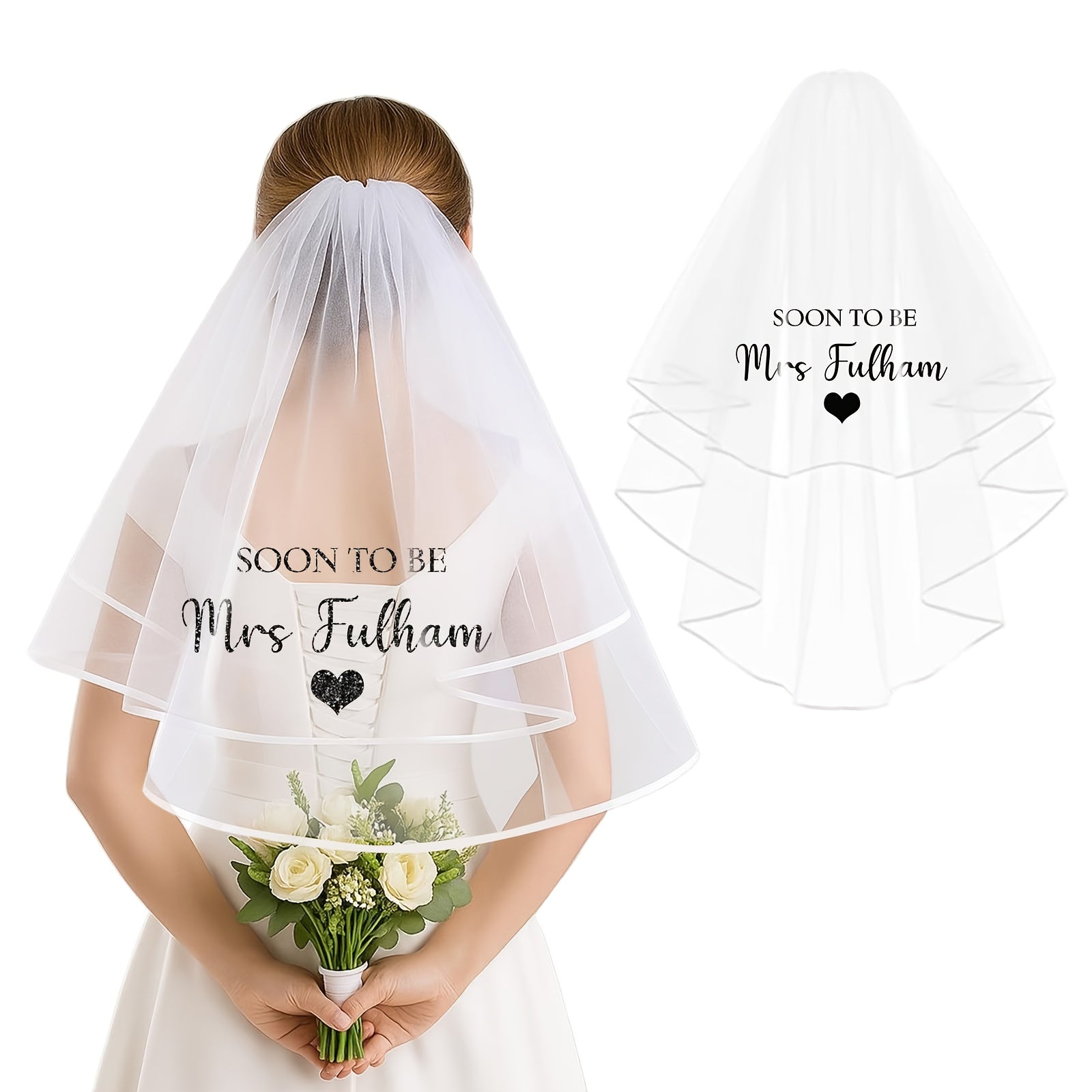 Personalized Bridal Veil - Custom Wedding Veil for Brides