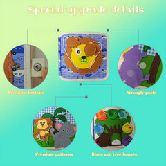 Kids Lion Themed Busy Board Felt Learning Activity Panel Educational Toy