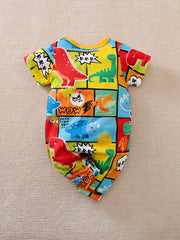 Baby Boys Dinosaur Print Short Sleeve Jumpsuit