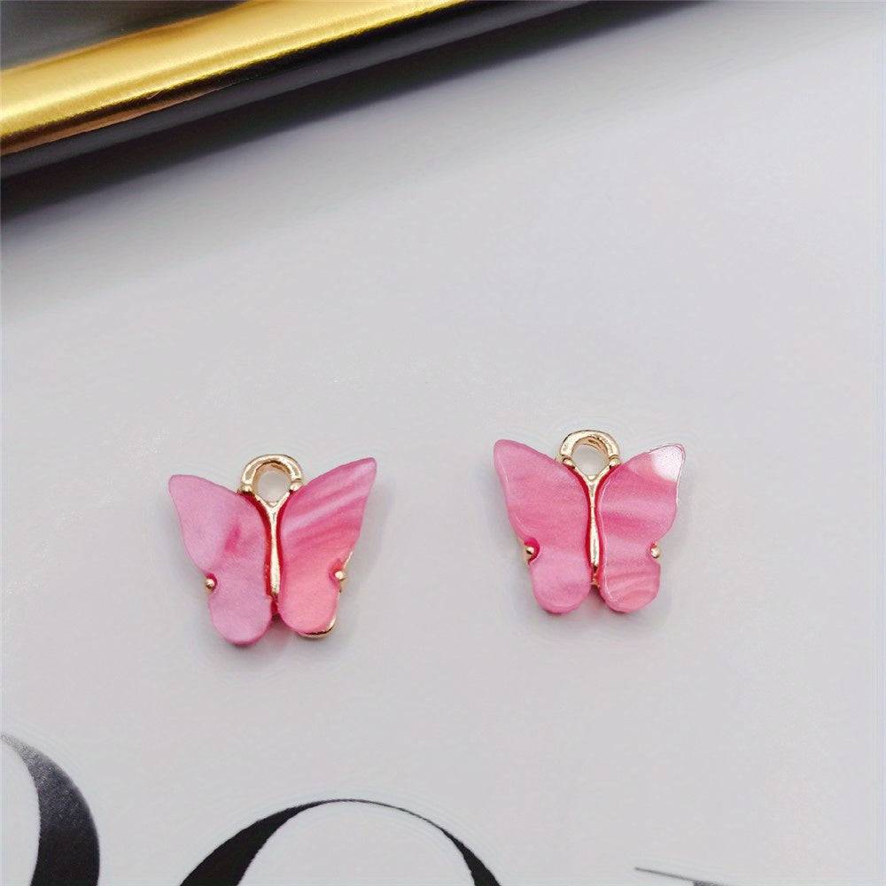 Acrylic Butterfly Alloy Necklace Earrings DIY Jewelry Accessories