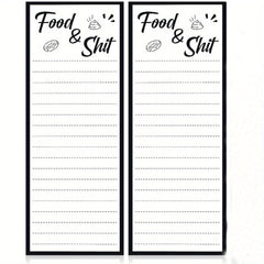 2pcs Magnetic List Notepad Funny Grocery List 50 Sheets