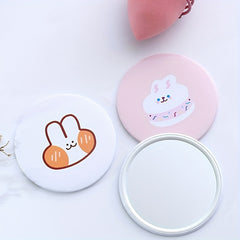 6pcs Cartoon Pattern Handheld Makeup Mirror for On-the-Go