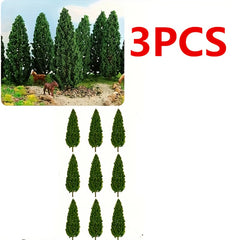 3 Pack Mini Plastic Pine Trees Realistic Model Trees for Sandbox