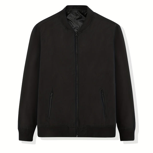 Men's Lightweight Baseball Collar Zipper Jacket Coat