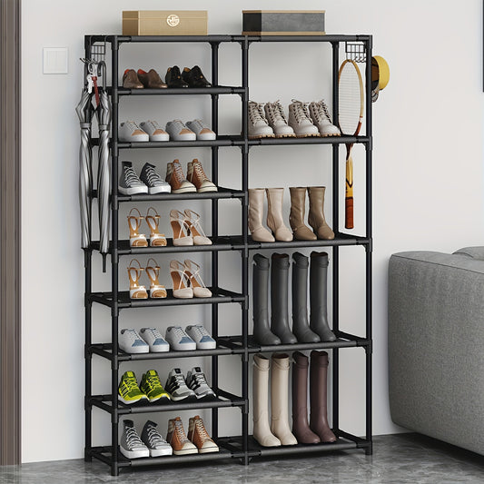 9 Tier Tall Shoe Rack Vertical Standing Shoe Rack Heavy Duty Boot Rack