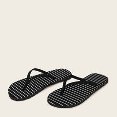 Minimalist Women Striped Flip Flops