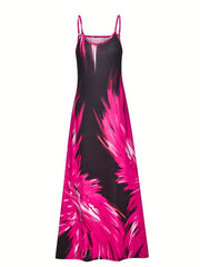  Tie Dye V Neck Maxi Dress