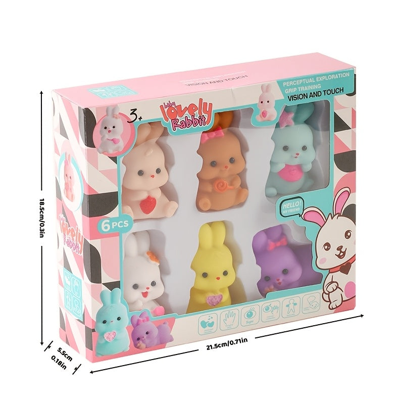 6pcs Silicone Rabbit Floating Bath Toys - Easter and Pool Party Decorations