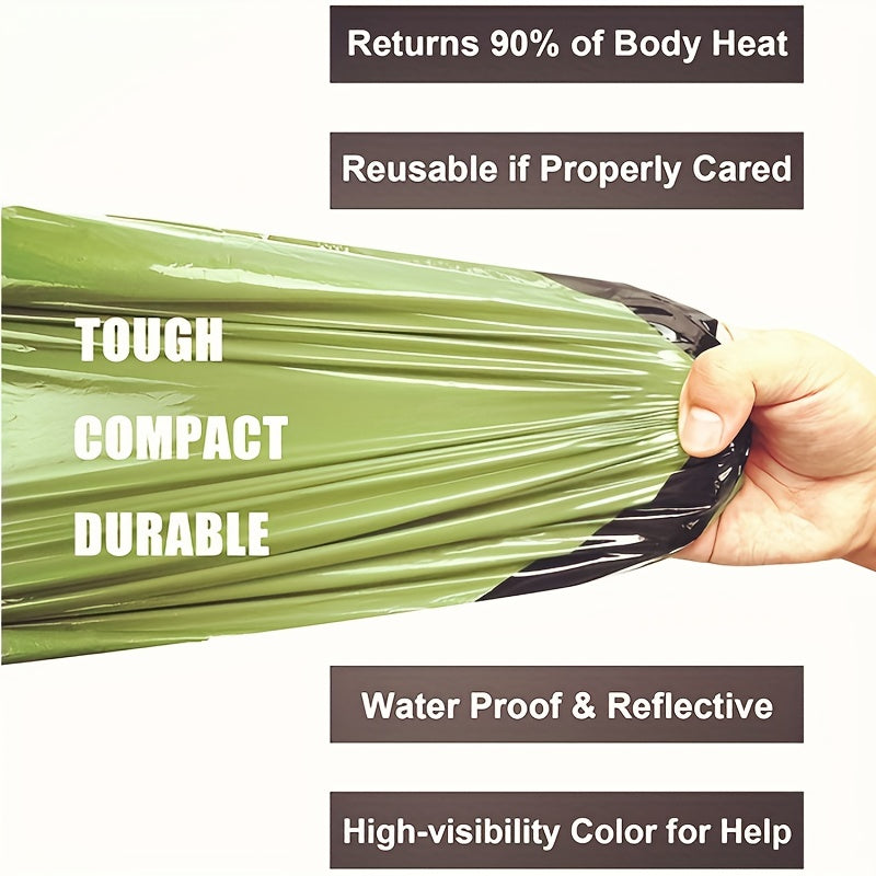 3pcs Emergency Survival Kit Tent Sleeping Bag Poncho for Outdoor Camping