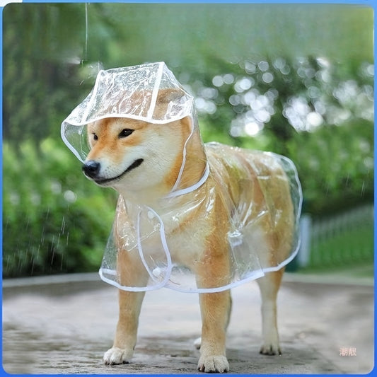 Transparent Pet Raincoat Outdoor Pet Supplies Puppy Hooded Raincoat