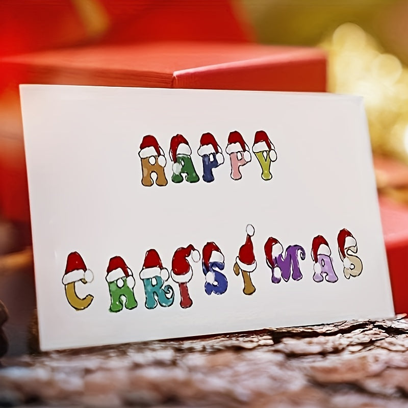 Christmas Alphabet Clear Stamps For Card Making - Santa Hat Letter Stamps
