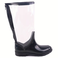 Women's Transparent Waterproof Rain Boots Non Slip Wear Resistance PVC Flat