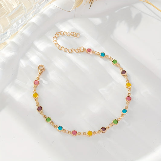 Colorful Small Flower Metal Bracelet for Resort and Leisure