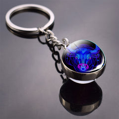 Luminous Constellations Keyring Double Sided Glass Ball Keychain