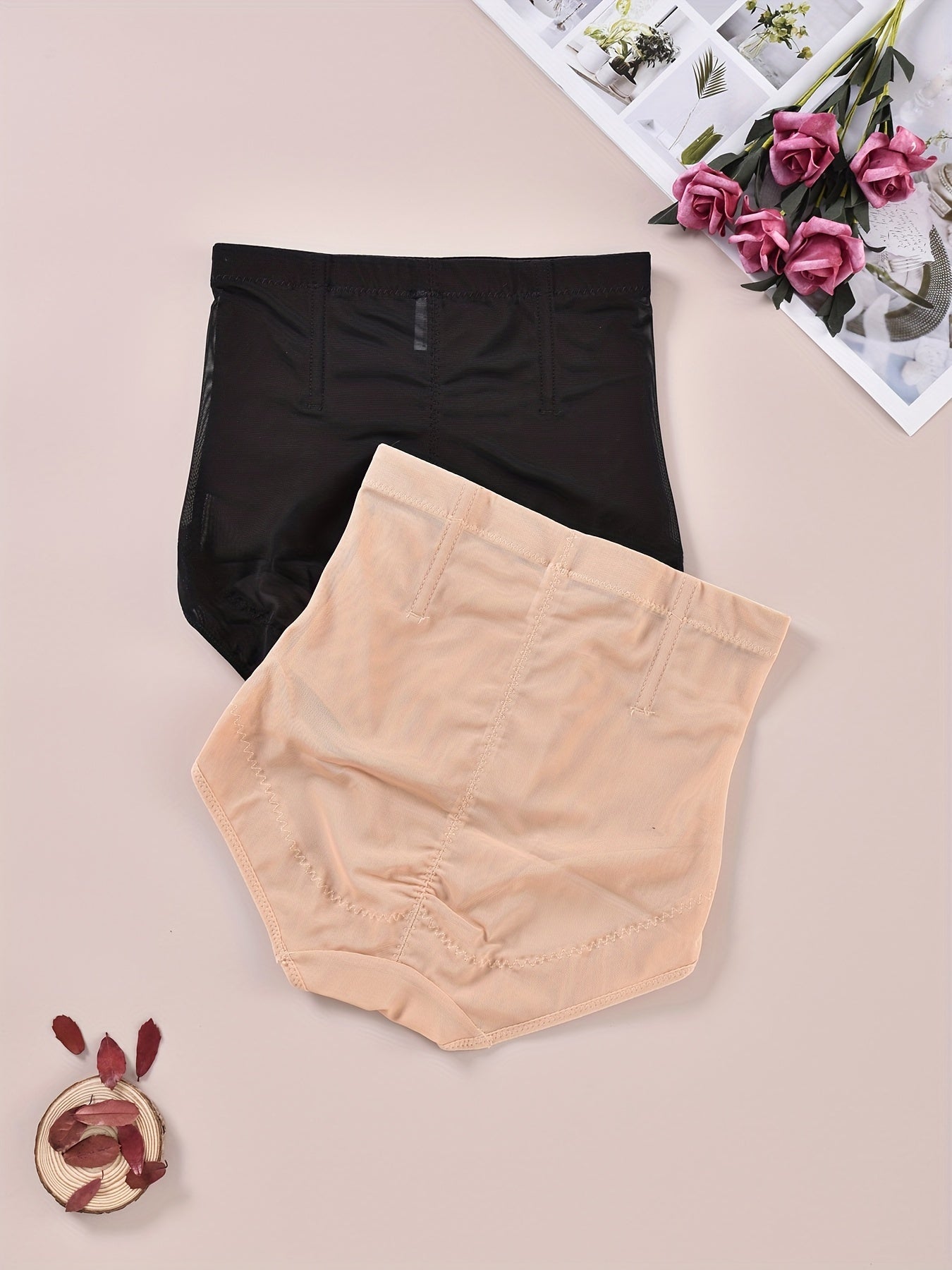 2pcs High Waist Tummy Control Panties Women's Shapewear Underwear