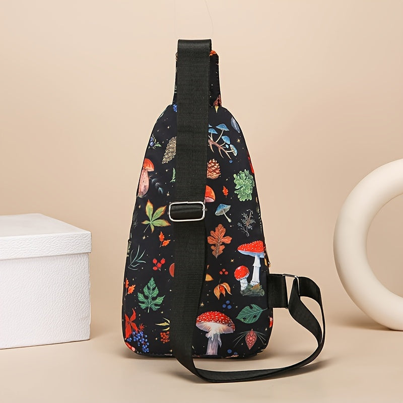 Floral Pattern Sling Backpack Chest Bag Oxford Cloth Crossbody Bag