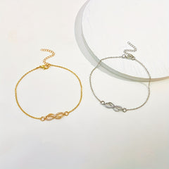 Infinity 8 Character Chain Anklet 18K Plated Zinc Alloy
