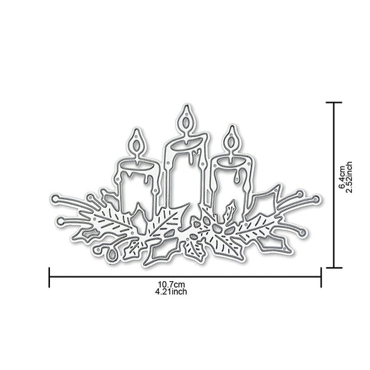 Christmas Candle Scrapbook Embossing Greeting Card Manual Punch