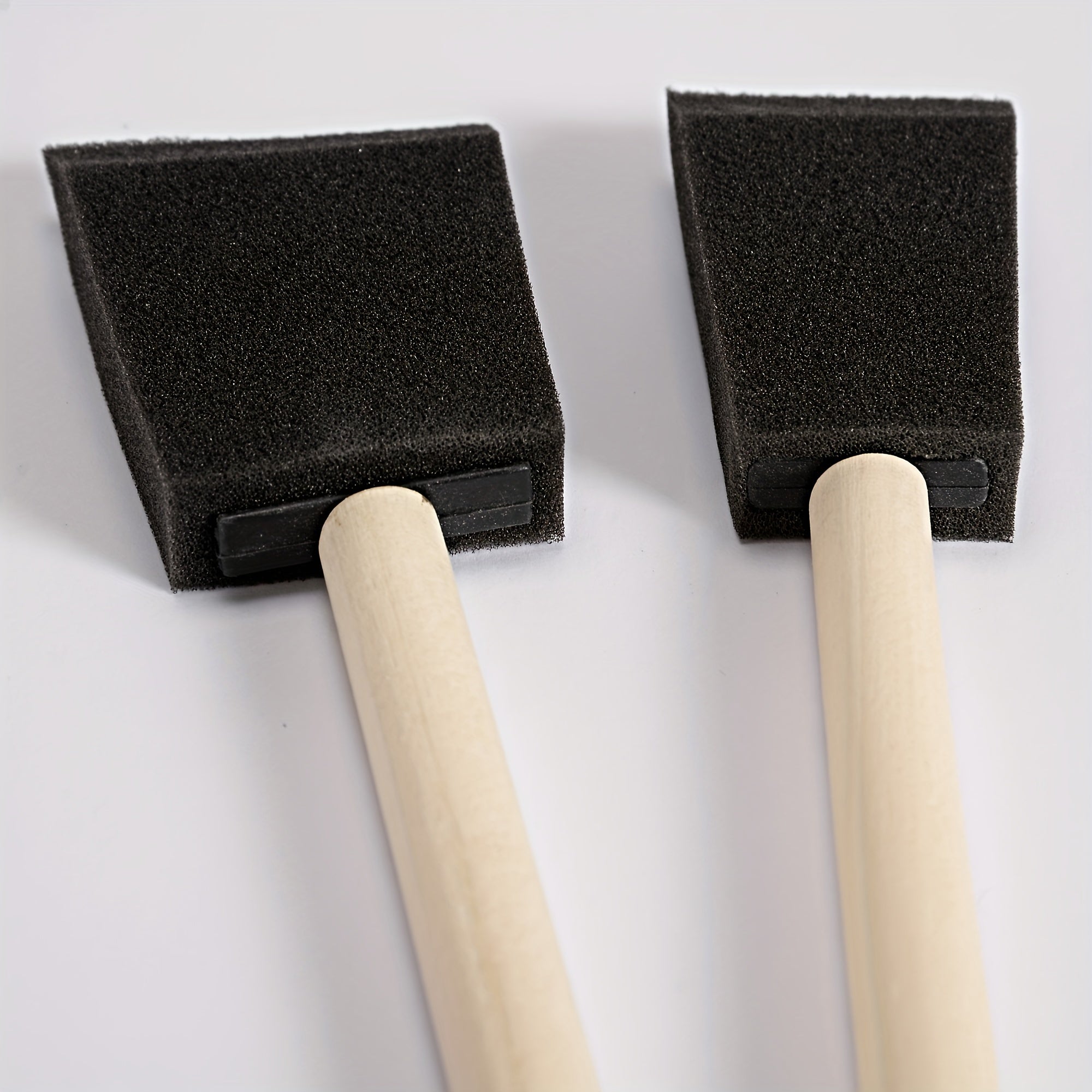 50pcs Assorted Foam Brush Kit Wooden Handle Paint Brush Set
