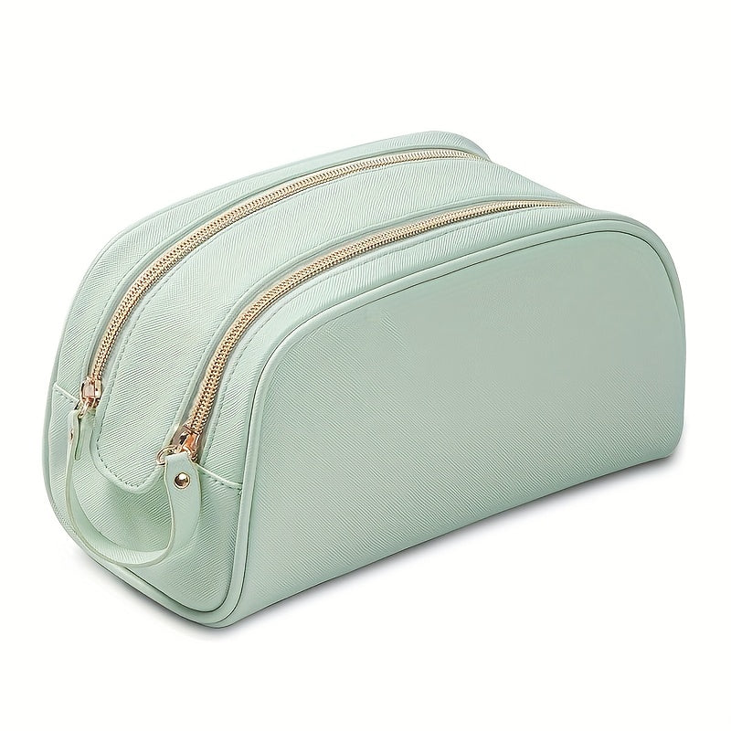 Double Zipper Cosmetic Bag Water Resistant Make Up Pouch Travel Toiletry Bag