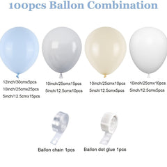 100pcs Balloon Garland Arch Kit Macaron And Ivory Latex Balloons
