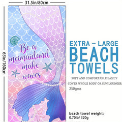 Mermaid Beach Towel 70.8 x 35.4