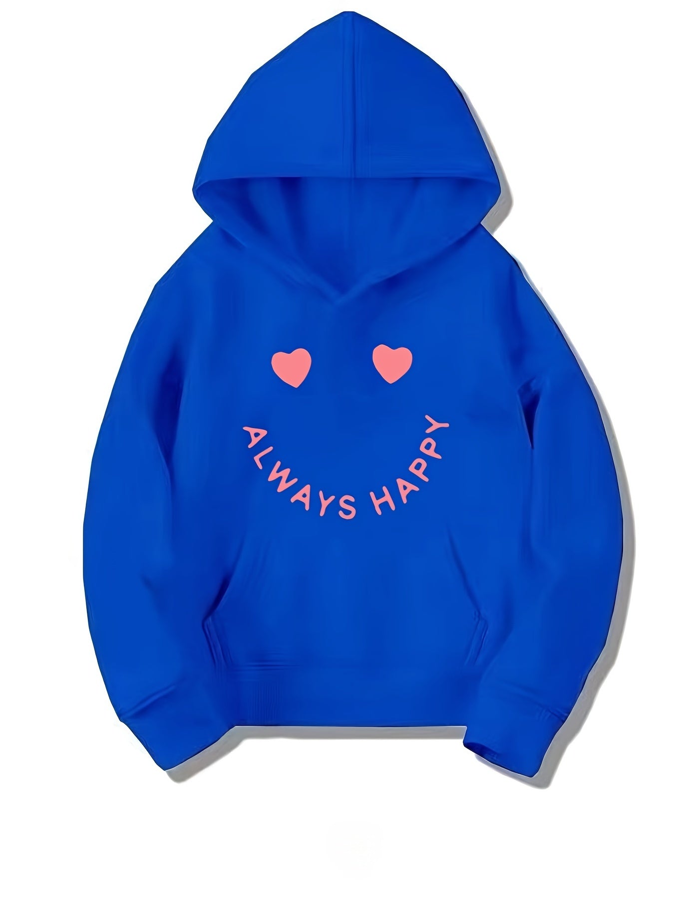 Girls Creative Smile Print Hooded Sweatshirt Top Youth