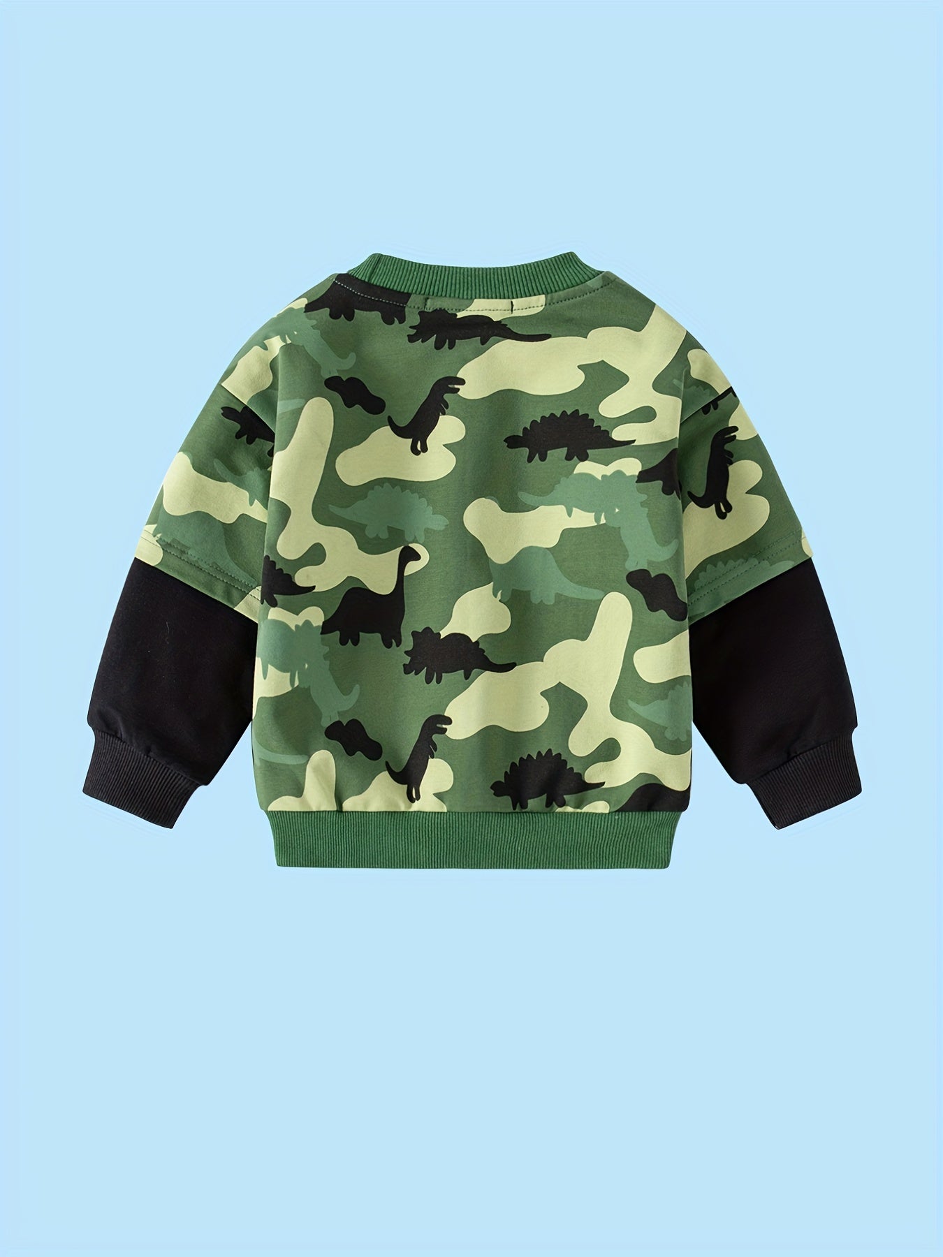 Dinosaur Full Print Boys Sweatshirt Long Sleeve Crew Neck Tops Kids Clothing