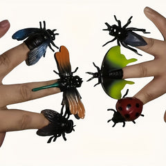 6pcs Soft Rubber Finger Puppet Insects Set for Interactive Play