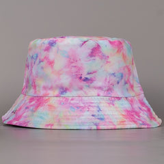 Pink Tie Dye Bucket Hat Reversible Sun Hat for Women