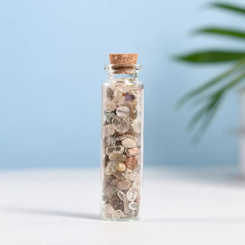Natural Gemstone Ornament Crushed Stone Bottle