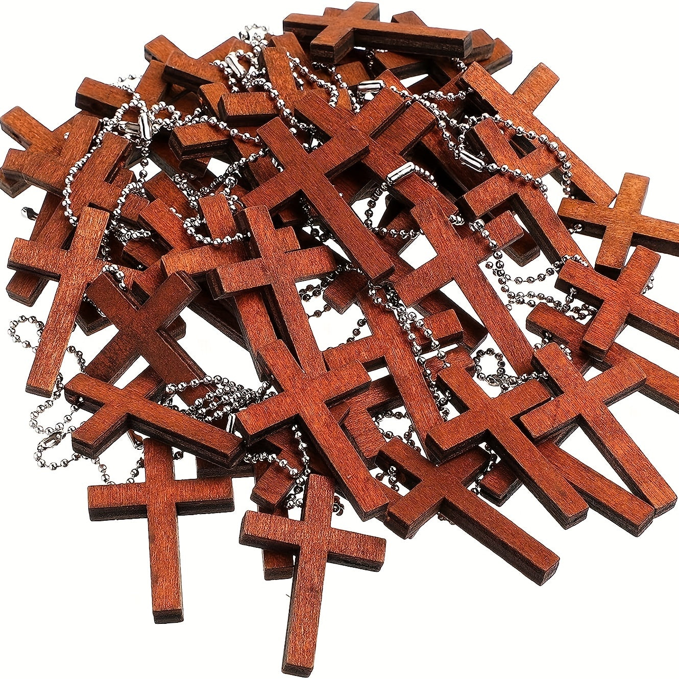 50pcs Cross Charms and Rope Set for DIY Jewelry Crafts