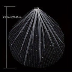 Bridal Veil Long Hair Accessory with Cascading Chains for Brides