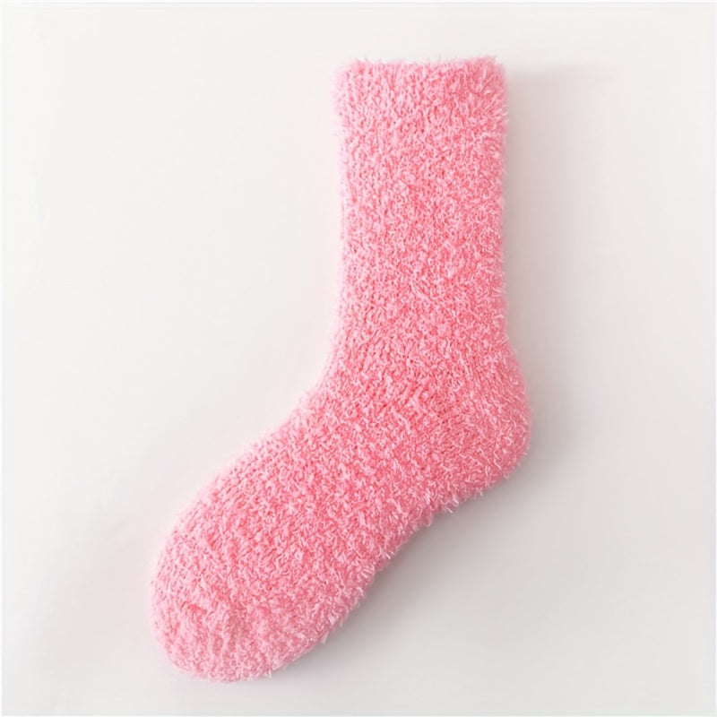 5 Pairs Fuzzy Socks Comfy Warm Home Floor Stockings