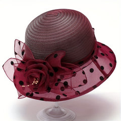 Lace Flower Dotted Bucket Hat Lightweight Sun Hats Women