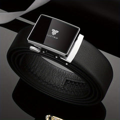 Men's Leather Automatic Buckle Business Belt