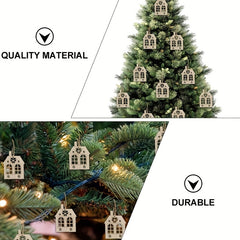 10pcs Nativity Wooden Embellishment Xmas Tree Cutouts