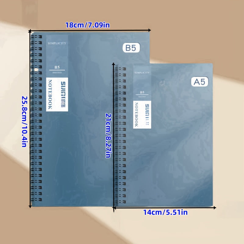 5 Minimalist Wire-O Notebooks Set A5/B5 Lined Memo Pads