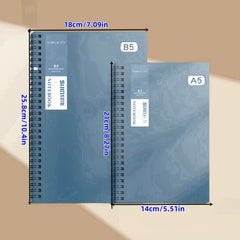 5 Minimalist Wire-O Notebooks Set A5/B5 Lined Memo Pads