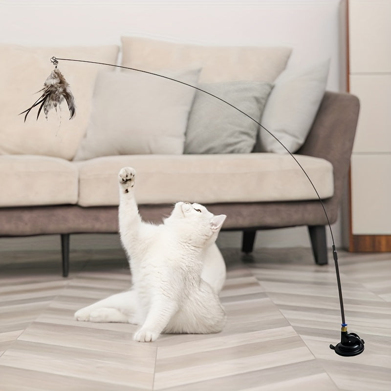 Interactive Cat Feather Toy with Bell - Scratching Exercise Toy