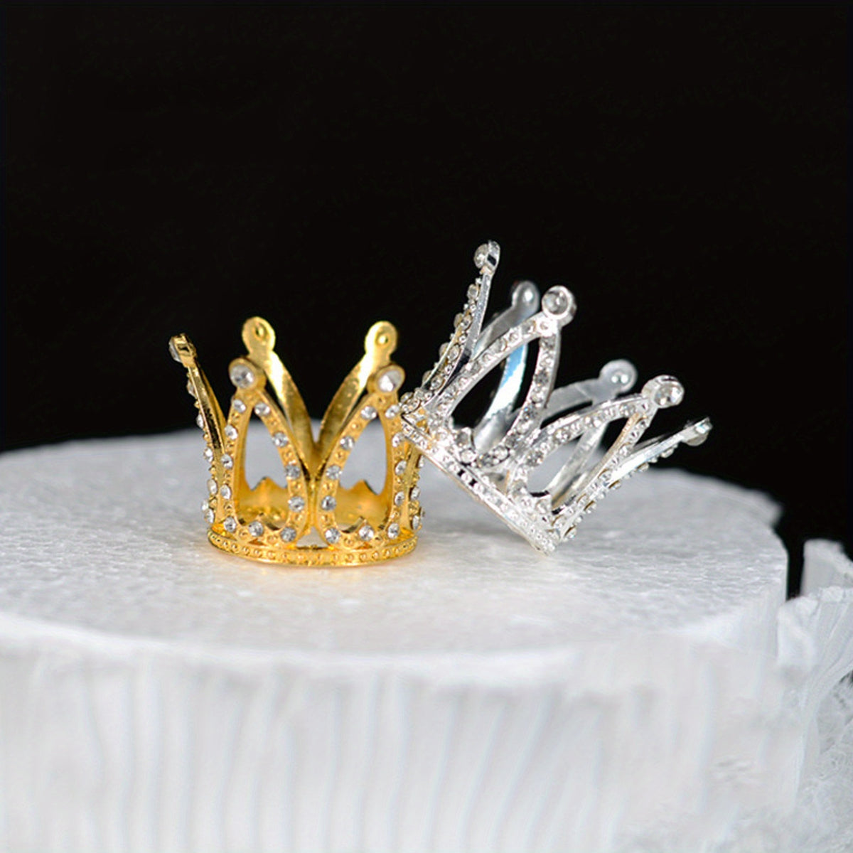 Mini Crown Cake Topper Tiara for Baby Shower Birthday Wedding Party