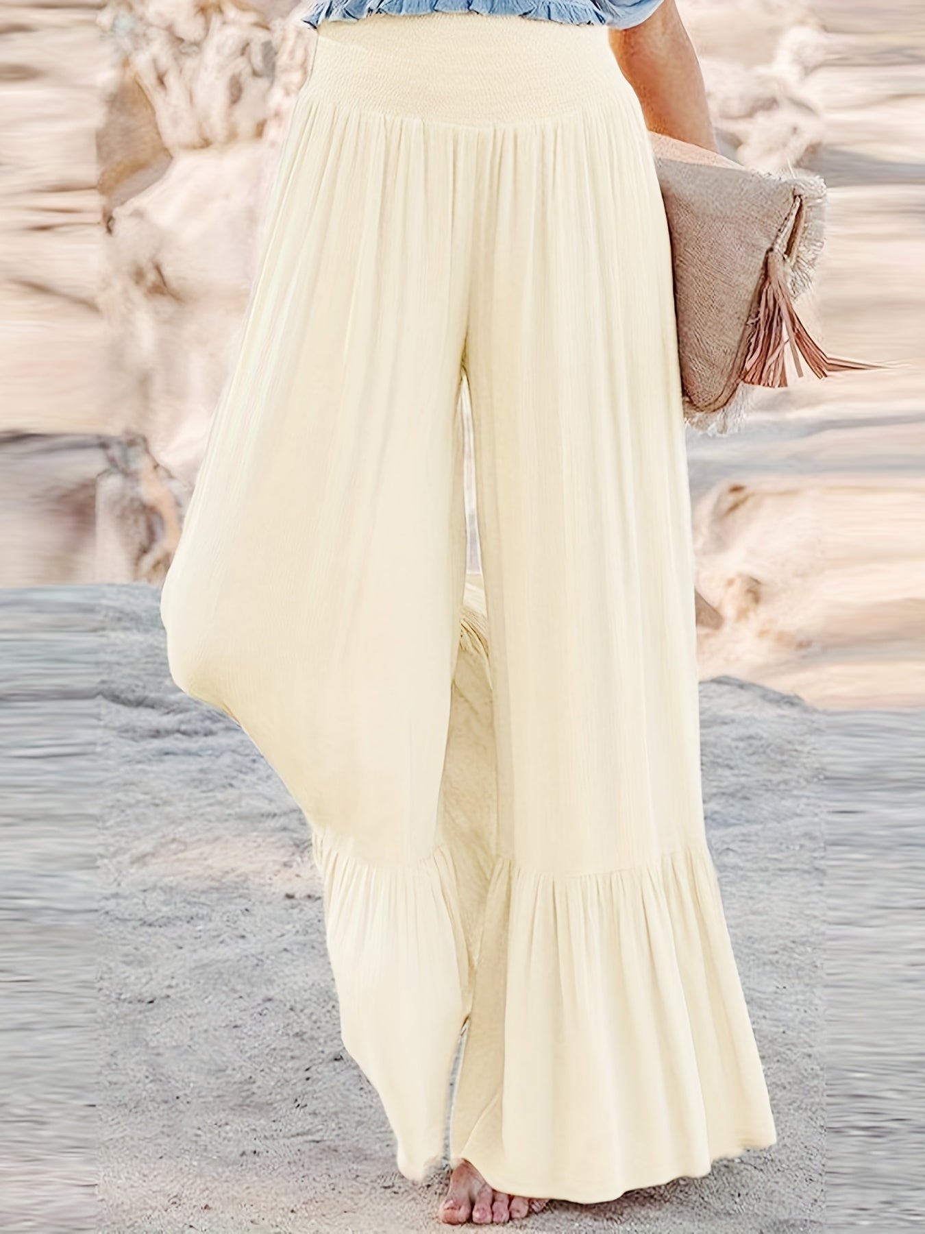 Women's Plus Size High Rise Wide Leg Loose Pants