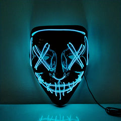 Men's LED Luminous Cyberpunk Tech Mask for Halloween Dress-Up