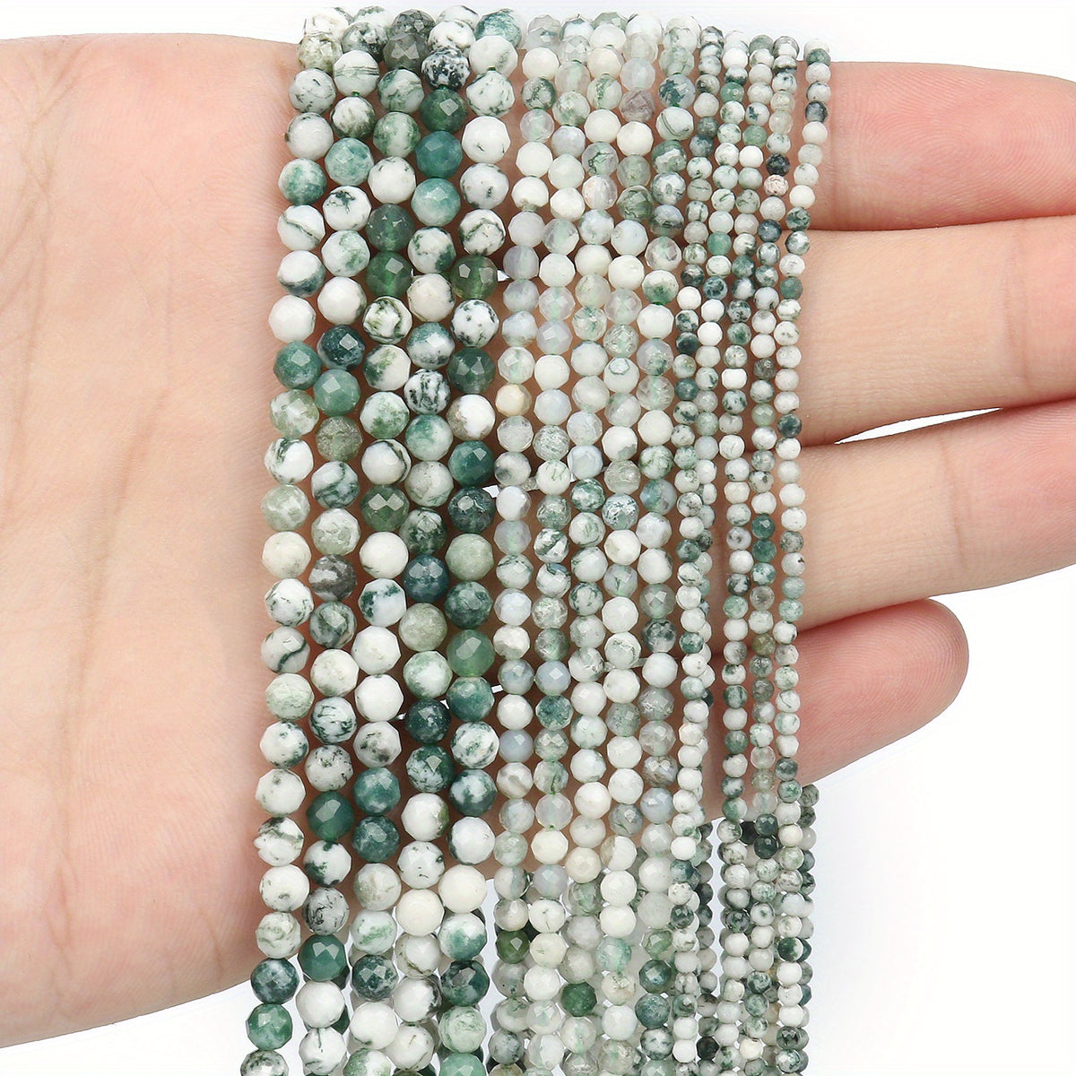 Faceted Stone Small Beads Tree Agate Lapis Lazuli Sapphire Chalcedony Spacer