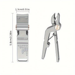 Crocodile Shaped Nail Clipper & File Set, High Steel, Portable & Ultra-thin
