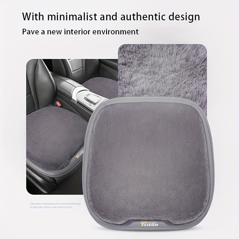 3pcs Winter Car Seat Cushion Plush Warm Car Accessories